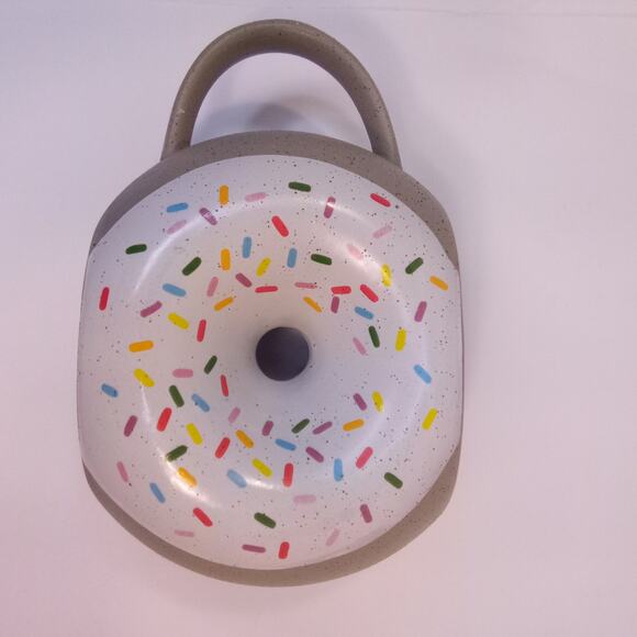 Donut Sharped Coffee Mug With Sprinkles Ceramic Mug - Picture 3 of 6